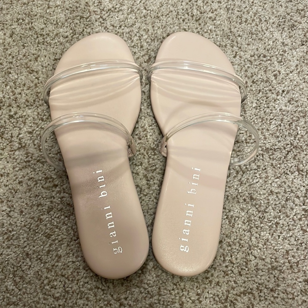 Gianni Bini clear strap flats, never worn